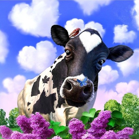 Sweet Cow And Blue Sky Diamond Painting Kit